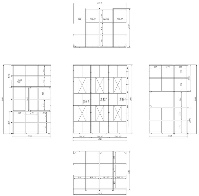 潔凈棚加工圖、潔凈棚制作圖總圖