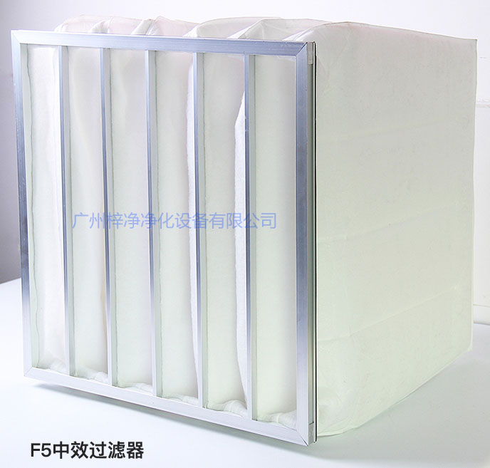 F5級(jí)袋式中效過(guò)濾器主要用于商業(yè)大樓、劇院、車站。