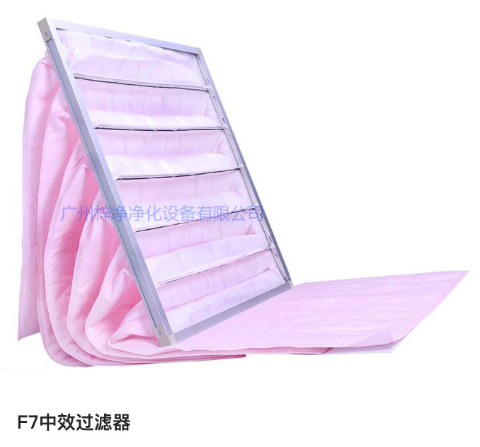F7級(jí)袋式中效過(guò)濾器常用于凈化空調(diào)中級(jí)過(guò)濾。
